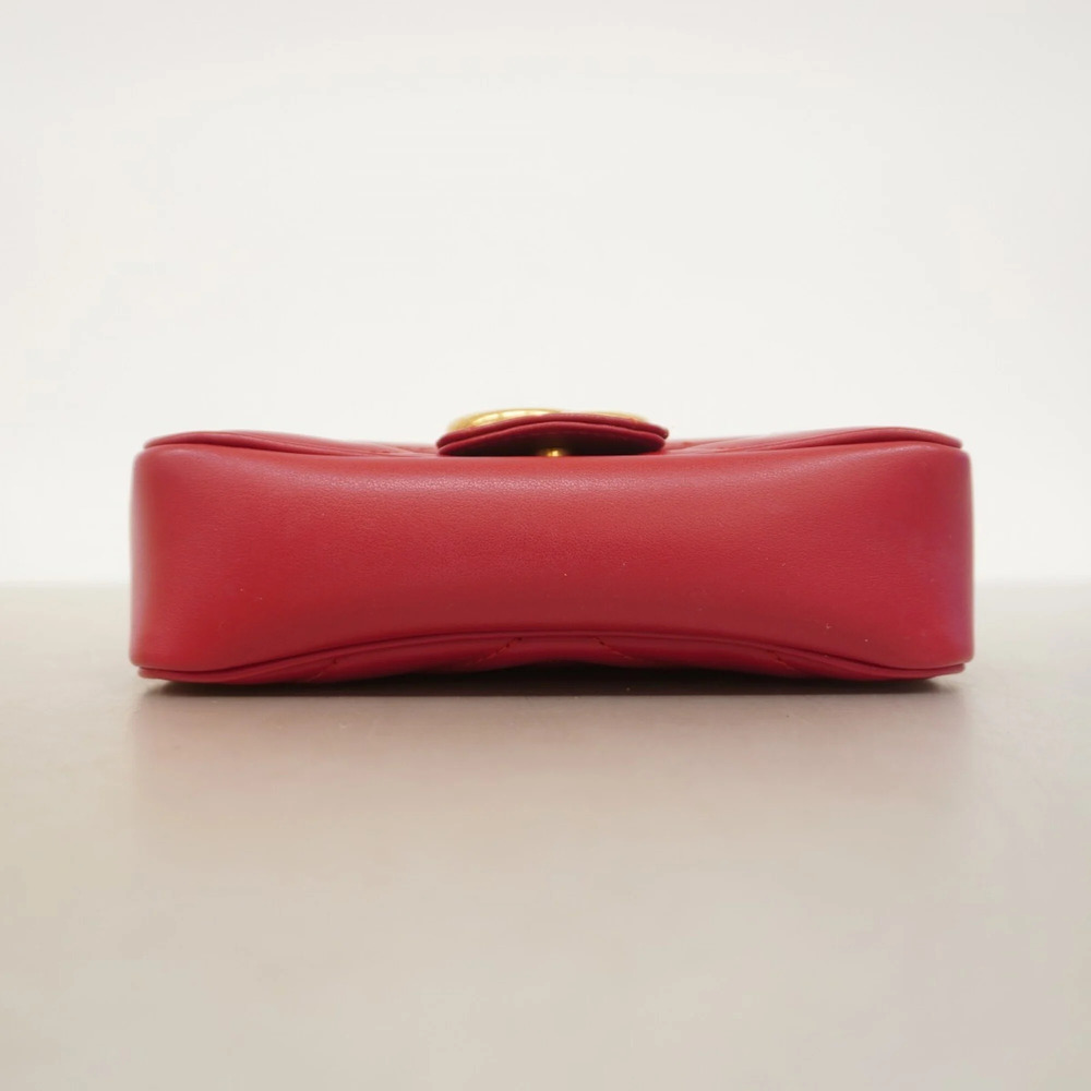GUCCI Authentic Red Leather GG Marmont Shoulder Bag - Picture 3 of 8